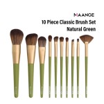 Maange 10pcs Classic Brush Set (Natural Green)