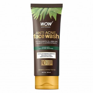 WOW Anti Acne Face Wash - Oil Free - No Parabens, Sulphate, Silicones & Color, Expiry - Sep 2023
